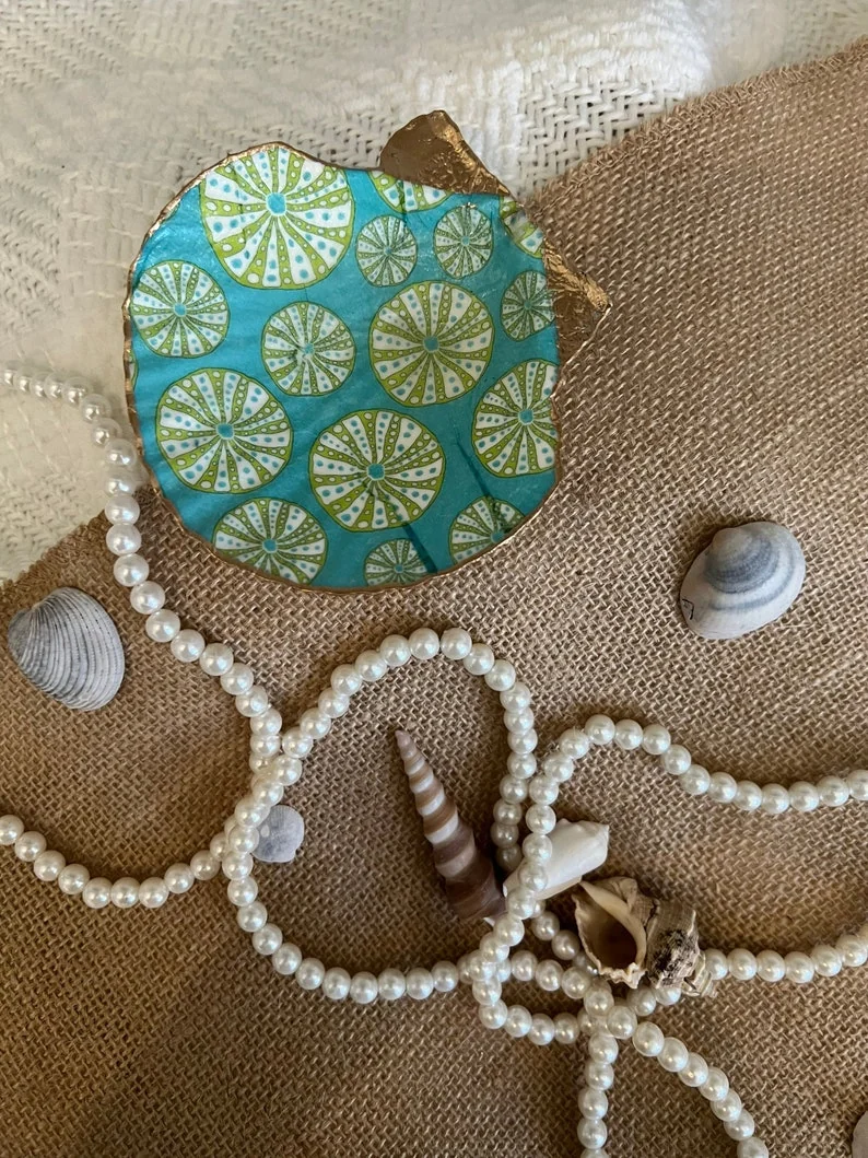 Large sea urchin print scallop shell, photo 2
