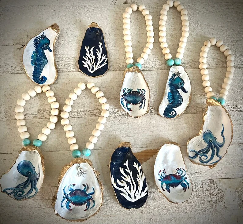 Hand Painted Octopus Shell Wine/bottle Jewelry, photo 5