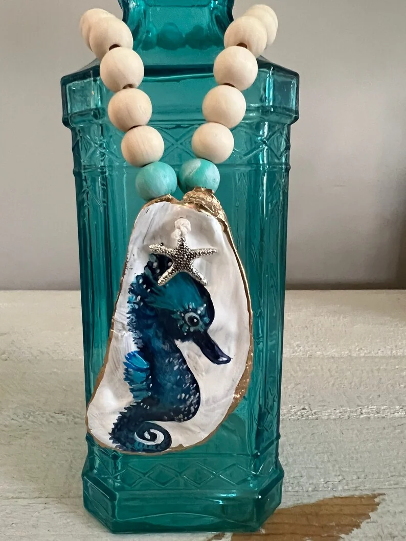 Hand Painted Octopus Shell Wine/bottle Jewelry, photo 9
