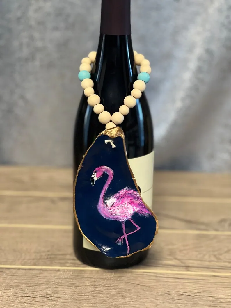Flamingo ornament, wine necklace, decor, photo 3