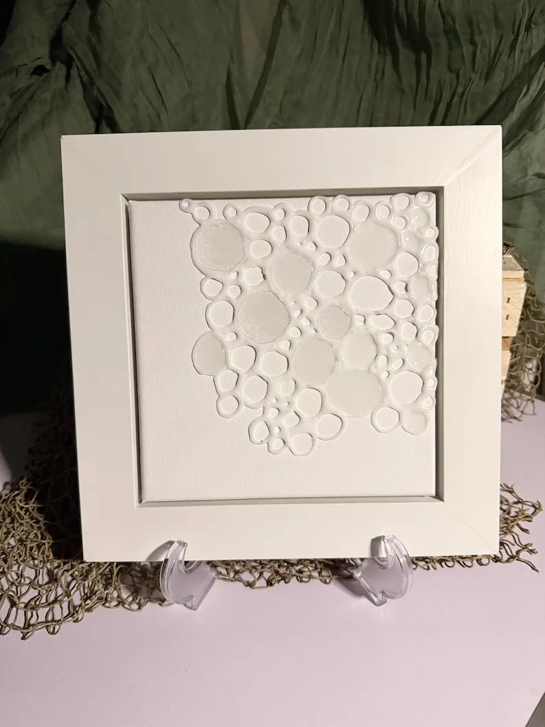 Sea What Bubbles Up!! Handmade Coastal Resin & Textured Wall Art mixed media 3d framed wall art, photo 4