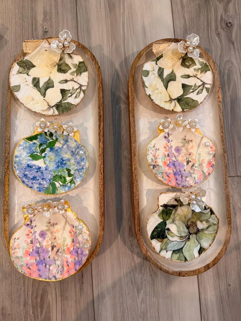 Hydrangea Flower Shell Dish / Display, photo 2
