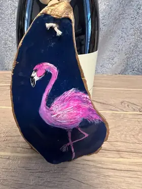 Flamingo ornament, wine necklace, decor